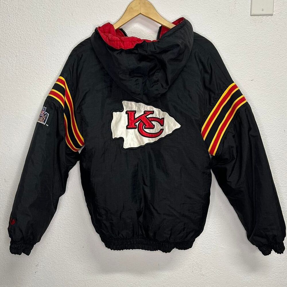 Vintage Womens Kansas City Chiefs NFL Reversible black and red puffer jacket